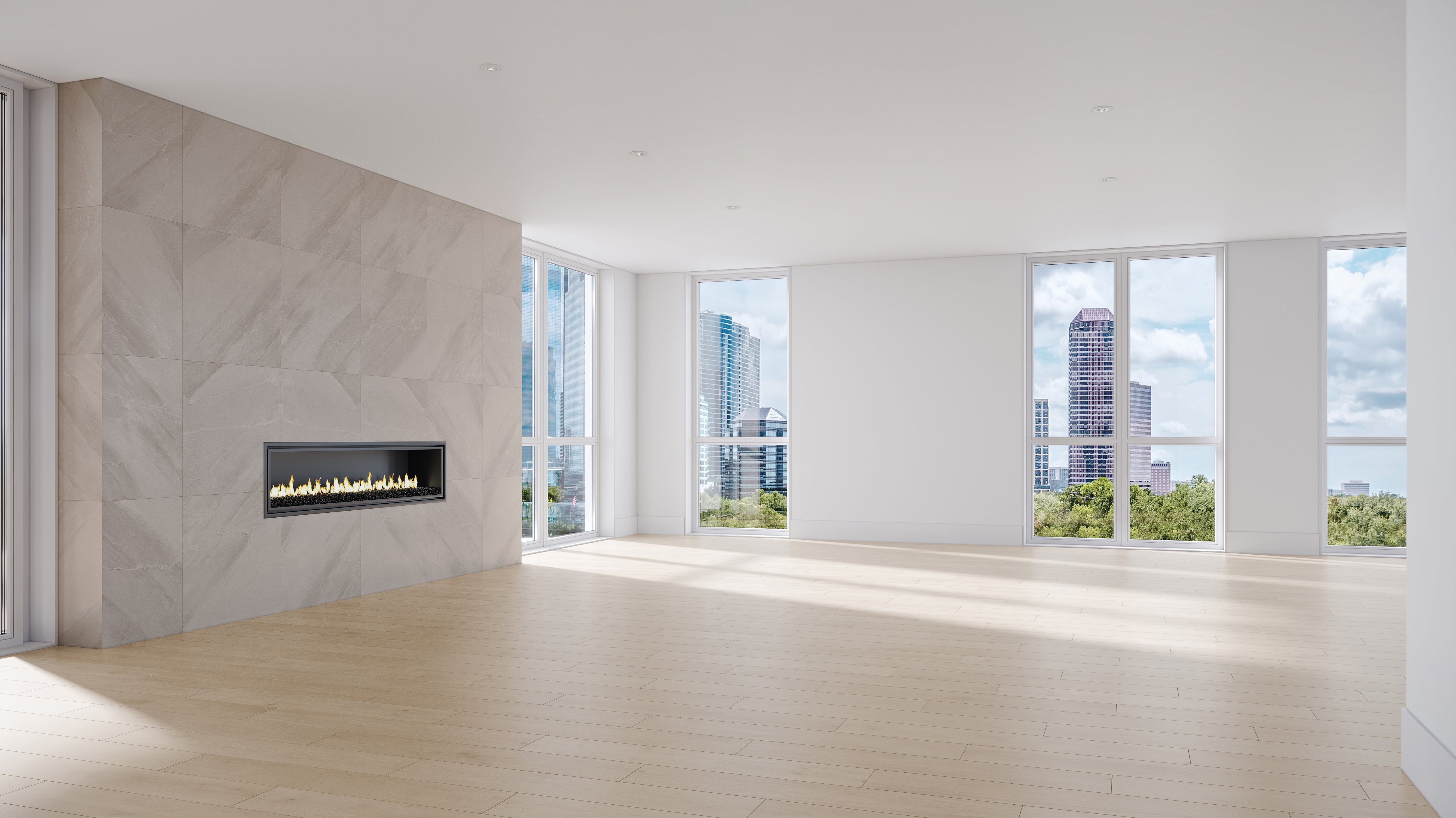 Elegant living room with fireplace